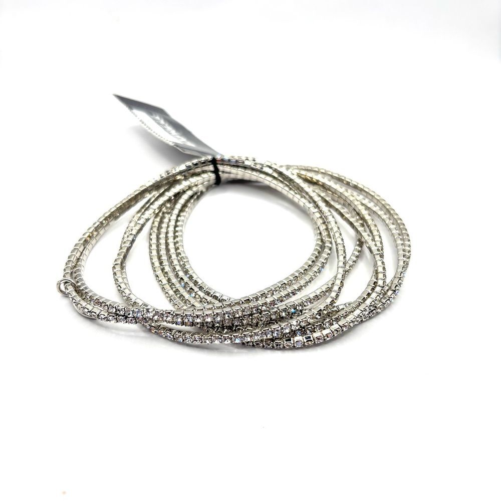 Express Silver Rhinestone Bracelet 8pc Set